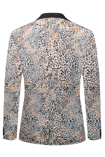 Leopard-trykt hakket jakke herreblazer